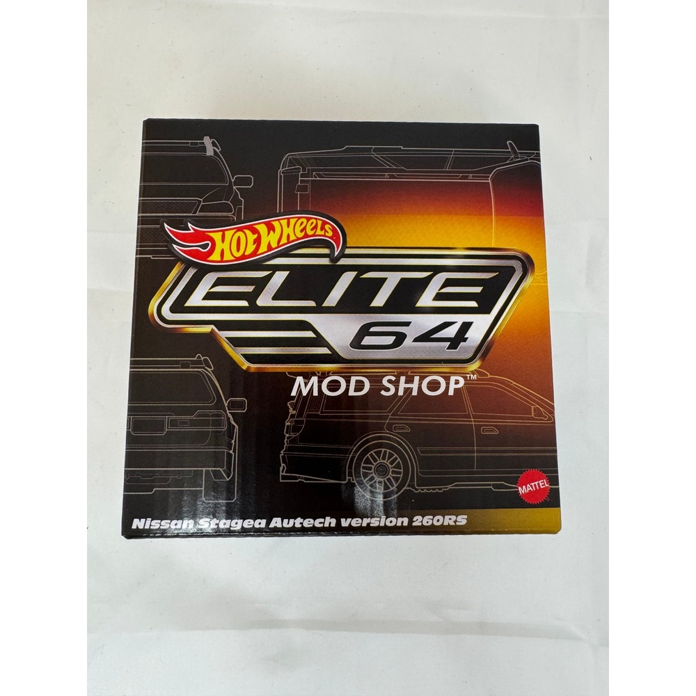 Hot Wheels Elite 64 Mod Shop Nissan Stagea Autech 260RS 1:64 Yellow Custom JDM
